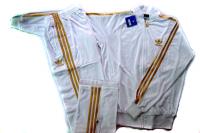 white and gold adidas tracksuit