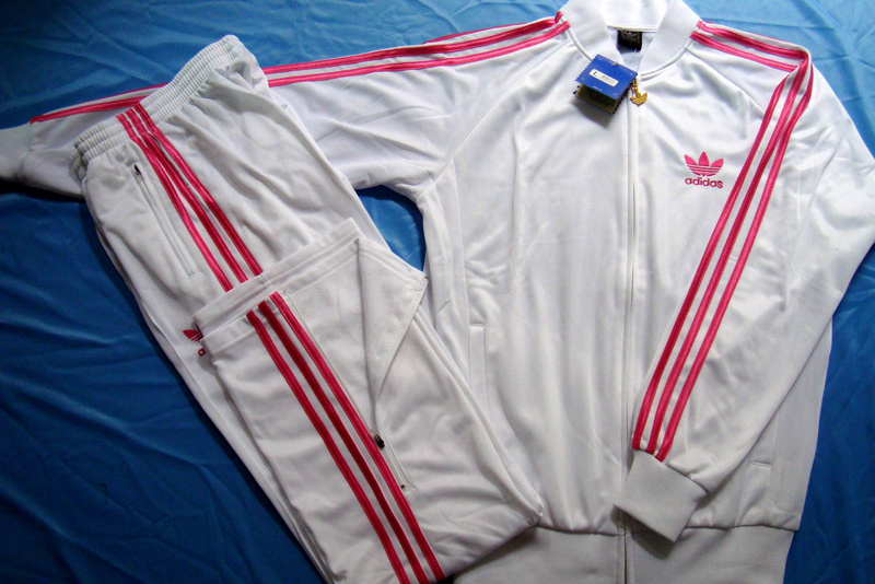 mens red and white adidas tracksuit